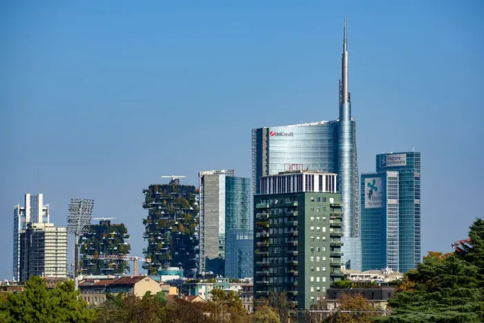Framed Print : Milan, Porta Nuova district skyscrapers, Lombardy, Italy Framed Print : Milan, Porta Nuova district skyscrapers, Lombardy, Italy