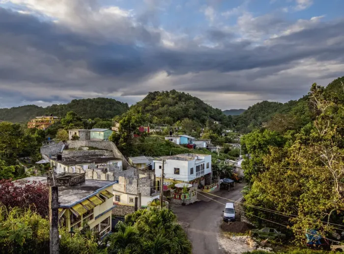 Framed Print : Nine Mile, Bob Marleys birthplace, elevated view, Saint Ann Parish, Jamaica Framed Print : Nine Mile, Bob Marleys birthplace, elevated view, Saint Ann Parish, Jamaica