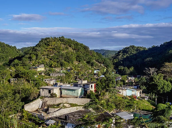 Nine Mile, Bob Marleys birthplace, elevated view, Saint Ann Parish, Jamaica