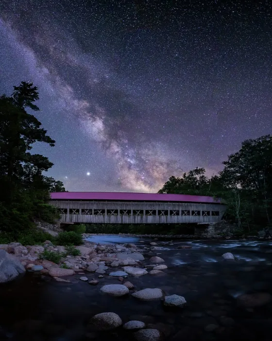 Framed Print : Milky Way over Albany Covered Bridge, White Mountain National Forest, Albany, New Hampshire, USA Framed Print : Milky Way over Albany Covered Bridge, White Mountain National Forest, Albany, New Hampshire, USA