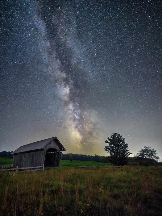 Framed Print : Milky Way over the A.M. Foster Bridge, Green Mountains, Cabot, Vermont, USA Framed Print : Milky Way over the A.M. Foster Bridge, Green Mountains, Cabot, Vermont, USA