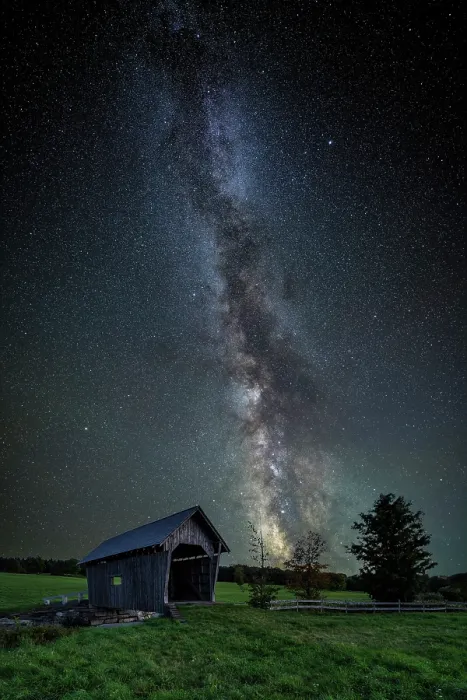 Framed Print : Milky Way over the A.M. Foster Bridge, Green Mountains, Vermont, USA Framed Print : Milky Way over the A.M. Foster Bridge, Green Mountains, Vermont, USA