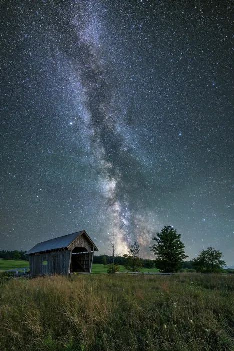 Framed Print : Milky Way over the A.M.Foster Bridge, Green Mountains, Cabot, Vermont, USA Framed Print : Milky Way over the A.M.Foster Bridge, Green Mountains, Cabot, Vermont, USA