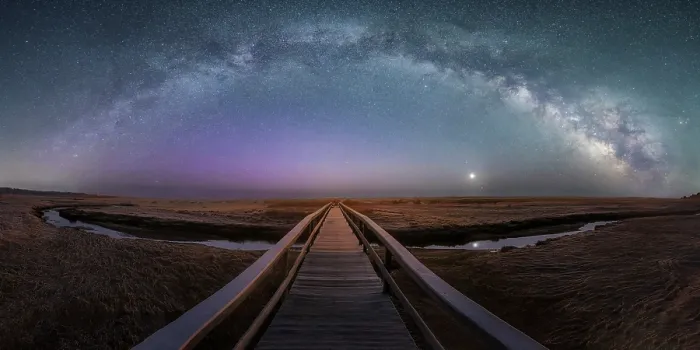 Framed Print : Milky Way over boardwalk with Venus at a marsh on Cape Cod, Massachusetts, USA Framed Print : Milky Way over boardwalk with Venus at a marsh on Cape Cod, Massachusetts, USA