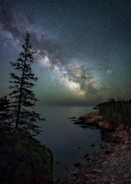 Framed Print : Milky Way over coast at Acadia National Park, Maine, USA Framed Print : Milky Way over coast at Acadia National Park, Maine, USA