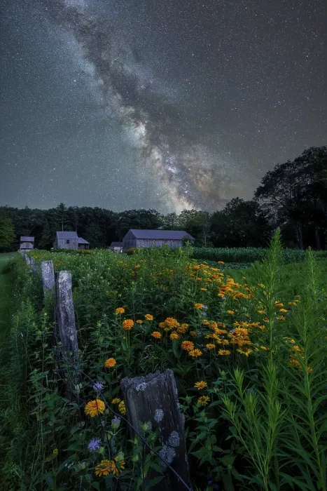 Framed Print : Milky Way over gardens at Muster Field Farm, North Sutton, New Hampshire, USA Framed Print : Milky Way over gardens at Muster Field Farm, North Sutton, New Hampshire, USA