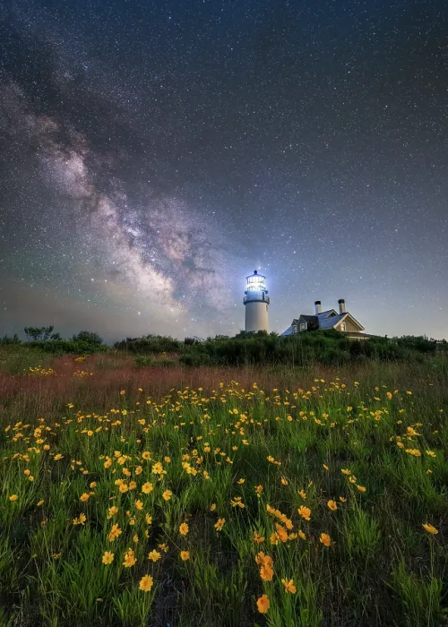 Framed Print : Milky Way over Highland Lighthouse, Cape Cod, North Truro, Massachusetts, USA Framed Print : Milky Way over Highland Lighthouse, Cape Cod, North Truro, Massachusetts, USA