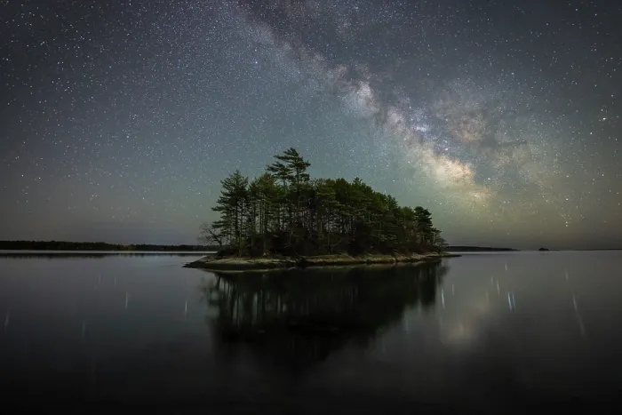 Framed Print : Milky Way over island at Waites Landing, Falmouth, Maine, USA Framed Print : Milky Way over island at Waites Landing, Falmouth, Maine, USA