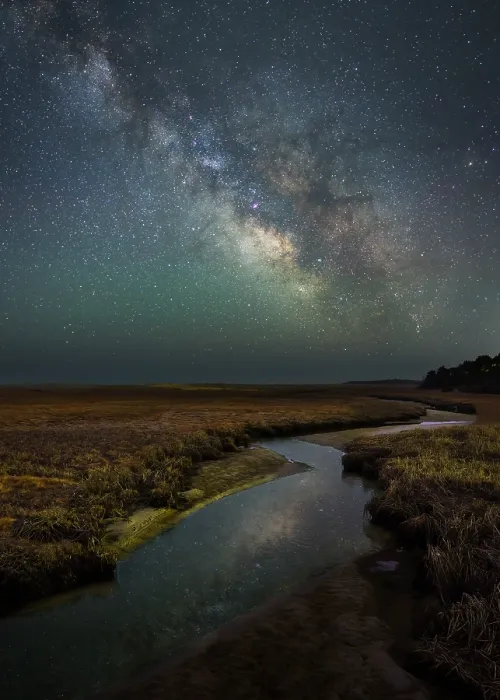 Framed Print : Milky Way over marsh on Cape Cod, Orleans, Massachusetts, USA Framed Print : Milky Way over marsh on Cape Cod, Orleans, Massachusetts, USA