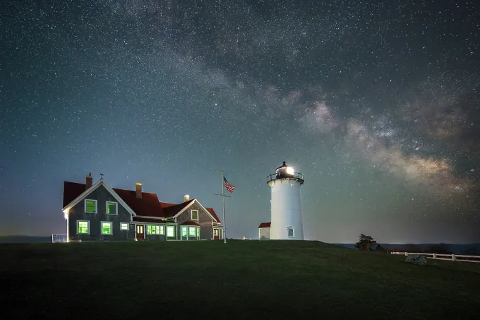 Framed Print : Milky Way over Nobska Lighthouse on Cape Cod, Falmouth, Massachusetts, USA Framed Print : Milky Way over Nobska Lighthouse on Cape Cod, Falmouth, Massachusetts, USA