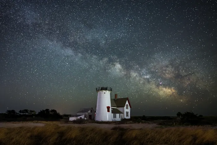 Framed Print : Milky Way over Stage Harbor Lighthouse on Cape Cod, Chatham, Massachusetts, USA Framed Print : Milky Way over Stage Harbor Lighthouse on Cape Cod, Chatham, Massachusetts, USA