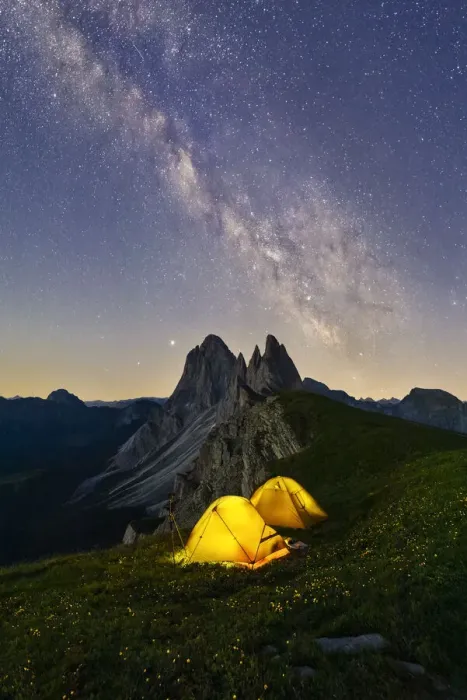 Framed Print : Milky way and tents over Grosse Fermeda at Seceda, Gruppo delle Odle, Dolomiti di Gardena Framed Print : Milky way and tents over Grosse Fermeda at Seceda, Gruppo delle Odle, Dolomiti di Gardena