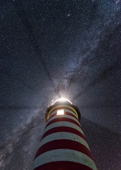 Framed Print : Milky Way over tower at West Quoddy Head Light, Lubec, Maine, USA Framed Print : Milky Way over tower at West Quoddy Head Light, Lubec, Maine, USA