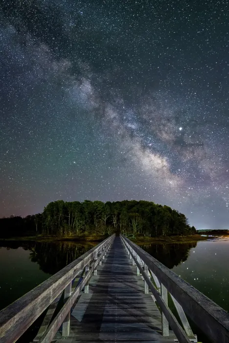 Framed Print : Milky Way over Uncle Tim's Bridge on Cape Cod, Wellfleet, Massachusetts, USA Framed Print : Milky Way over Uncle Tim's Bridge on Cape Cod, Wellfleet, Massachusetts, USA