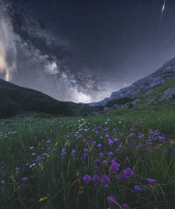 Framed Print : Milky way and wildflowers during late spring in the Appennines, Emilia Romagna, Italy Framed Print : Milky way and wildflowers during late spring in the Appennines, Emilia Romagna, Italy