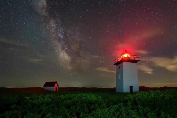 Framed Print : Milky Way over Wood End Lighthouse with red fresnel on Cape Cod, Provincetown, Massachusetts, USA Framed Print : Milky Way over Wood End Lighthouse with red fresnel on Cape Cod, Provincetown, Massachusetts, USA