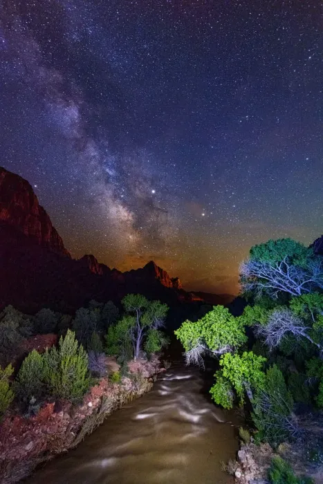 Framed Print : Milkyway over th Virgin river and the Watchman Zion National Park, Utah, USA Framed Print : Milkyway over th Virgin river and the Watchman Zion National Park, Utah, USA