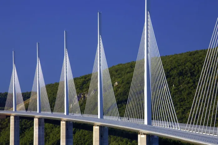 Framed Print : Millau Viaduct over the Tarn River valley, Millau, France Framed Print : Millau Viaduct over the Tarn River valley, Millau, France