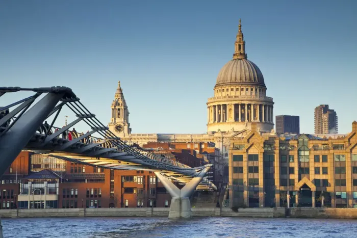 Framed Print : Millennium Bridge & St. Pauls Cathedral, London, England Framed Print : Millennium Bridge & St. Pauls Cathedral, London, England