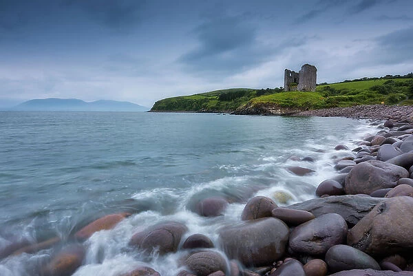 Minard castle ruins, Dingle, Dingle Peninsula, Wild Atlantic Way, County Kerry, Munster Province, west coast of Ireland, Ireland, Europe