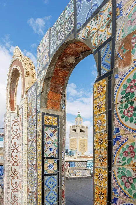 Framed Print : The minaret of Zitouna mosque, Tunis, Tunisia, Africa
