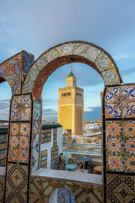 Framed Print : The minaret of Zitouna mosque, Tunis, Tunisia, Africa Framed Print : The minaret of Zitouna mosque, Tunis, Tunisia, Africa