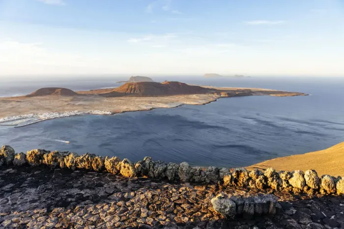 Framed Print : Mirador del Rio viewpoint in Lanzarote, Canaries. La Graciosa island on background Framed Print : Mirador del Rio viewpoint in Lanzarote, Canaries. La Graciosa island on background