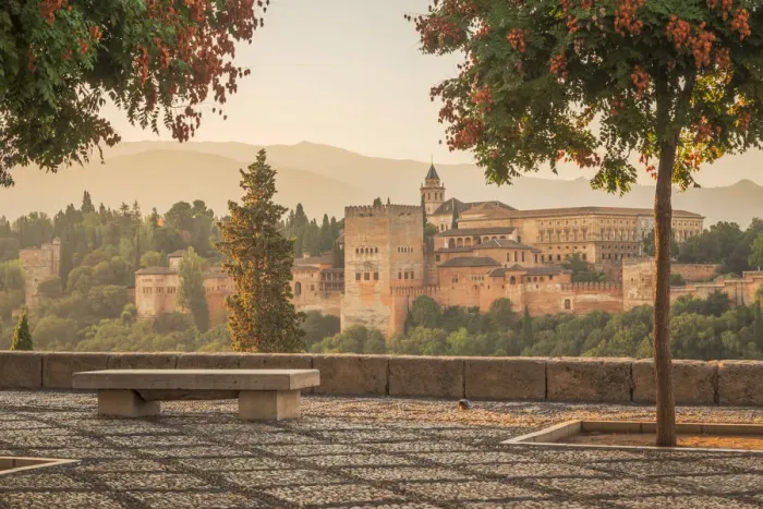 Framed Print : Mirador de San Nicolas with the Alhambra in the background, Granada, Andalusia, Spain Framed Print : Mirador de San Nicolas with the Alhambra in the background, Granada, Andalusia, Spain