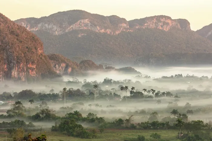 Framed Print : Mist driftng through the Vinales Valley at dawn, Vinales, Pinar del Rio Province, Cuba Framed Print : Mist driftng through the Vinales Valley at dawn, Vinales, Pinar del Rio Province, Cuba