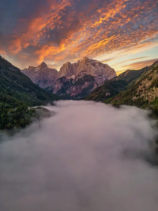 Framed Print : Mist Below Julian Alps at Sunrise, Kranska Gora, Slovenia, Europe Framed Print : Mist Below Julian Alps at Sunrise, Kranska Gora, Slovenia, Europe