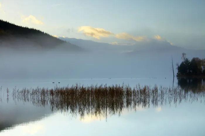 Framed Print : Mist over Loch Pityoulish, Highland Region, Scotland