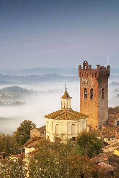 Mist below San Miniato, Tuscany, Italy