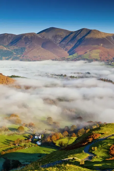 Framed Print : Mist Below Skiddaw, Lake District National Park, Cumbria, England