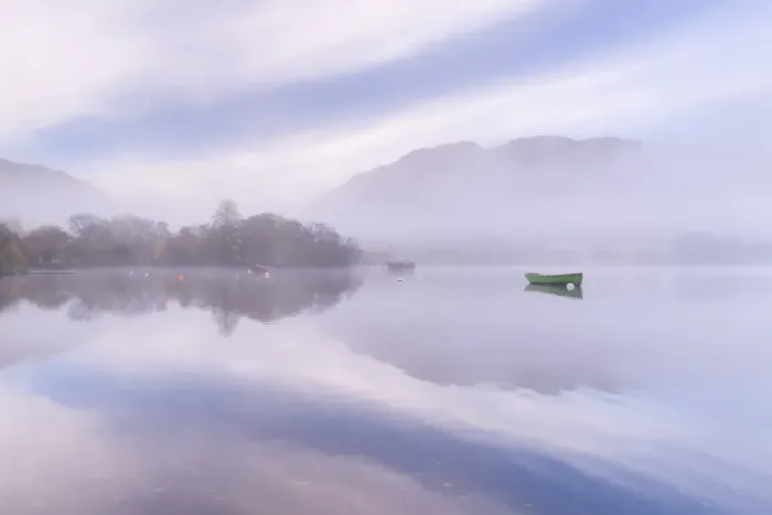 Framed Print : Misty autumn morning on Ullswater in the Lake District, Cumbria, England. Autumn Framed Print : Misty autumn morning on Ullswater in the Lake District, Cumbria, England. Autumn