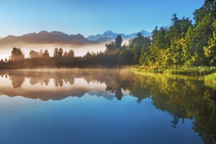 Framed Print : Misty mood at Lake Matheson - New Zealand, South Island, West Coast, Westland Framed Print : Misty mood at Lake Matheson - New Zealand, South Island, West Coast, Westland