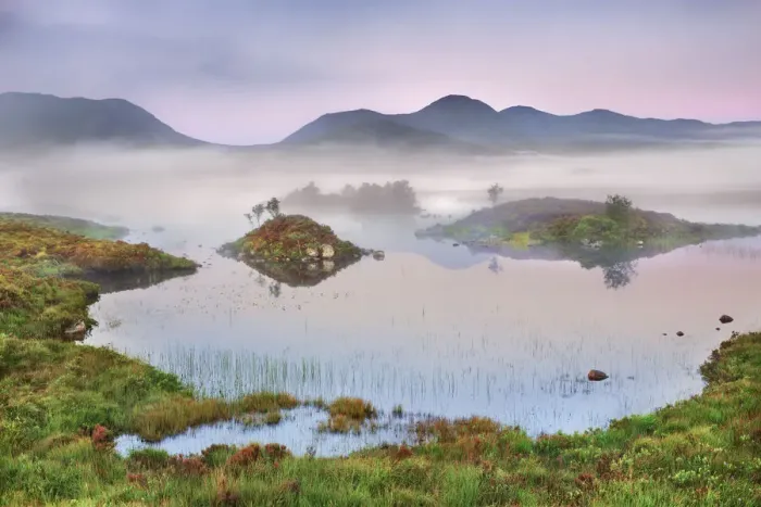 Framed Print : Misty mood in Rannoch Moor - United Kingdom, Scotland, Argyll and Bute Framed Print : Misty mood in Rannoch Moor - United Kingdom, Scotland, Argyll and Bute