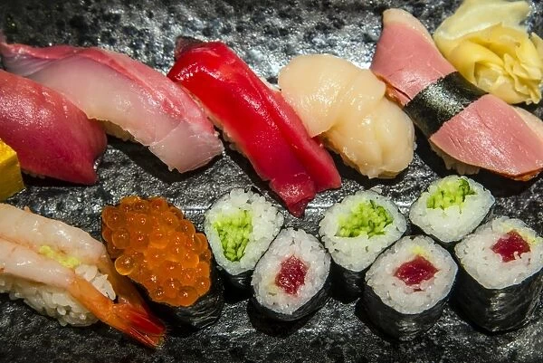 Mix sushi plate, Kyoto, Japan