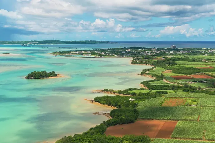 Framed Print : Miyakojima island from above, Okinawa, Japan