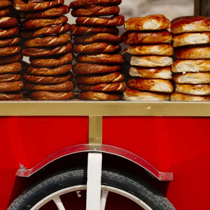 Framed Print : Mobile sales stall for pretzel at Taksim Square, Istanbul, Turkey Framed Print : Mobile sales stall for pretzel at Taksim Square, Istanbul, Turkey
