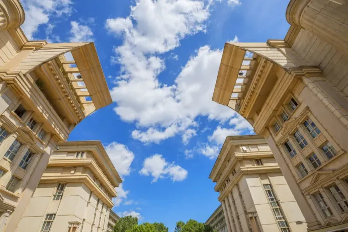 Framed Print : Modern architecture at Antigone district, Montpellier, Herault, Lauguedoc-Roussillon