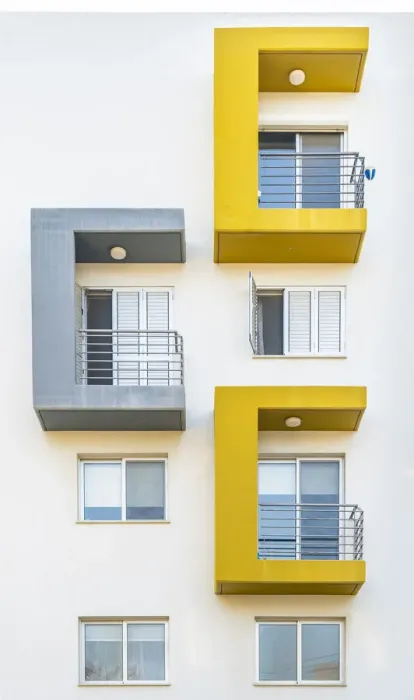 Framed Print : Modern building facade, Larnaca, Cyprus