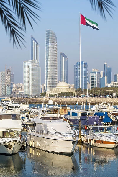 Modern city skyline and Marina, Abu Dhabi, United Arab Emirates, UAE