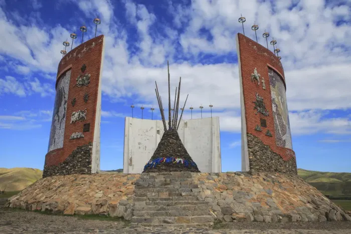 Framed Print : Modern monument to Three Mongol Empires, Kharakhorin, Mongolia Framed Print : Modern monument to Three Mongol Empires, Kharakhorin, Mongolia