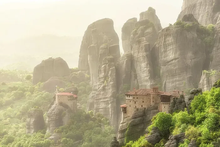 Framed Print : The Monastery of Agios Nikolaos during sunset in Meteora, Kalabaka, Tessaglia, Greece Framed Print : The Monastery of Agios Nikolaos during sunset in Meteora, Kalabaka, Tessaglia, Greece