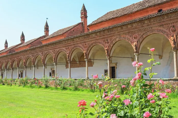 Framed Print : Monastery garden, Certosa di Pavia monastery, Lombardy, Italy Framed Print : Monastery garden, Certosa di Pavia monastery, Lombardy, Italy