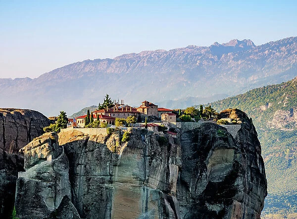 Monastery of the Holy Trinity at sunrise, Meteora, Thessaly, Greece