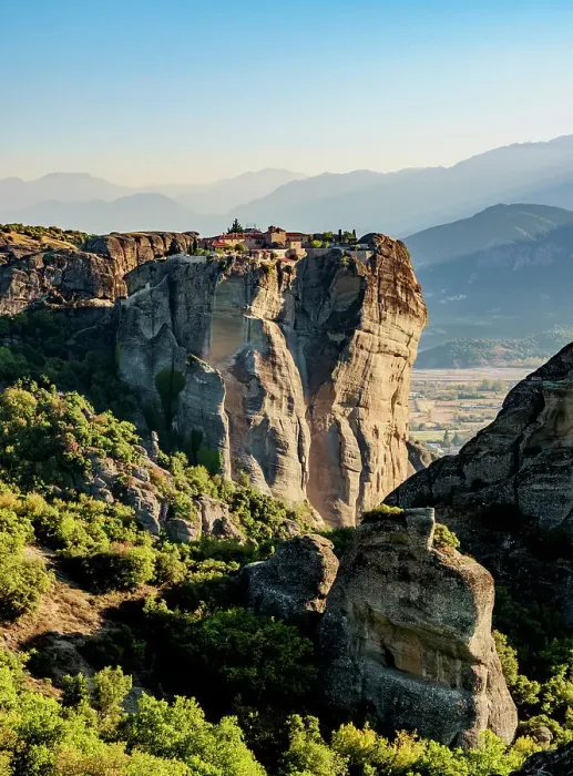 Framed Print : Monastery of the Holy Trinity at sunset, Meteora, Thessaly, Greece Framed Print : Monastery of the Holy Trinity at sunset, Meteora, Thessaly, Greece