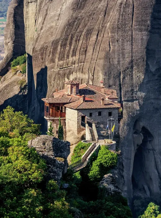 Framed Print : Monastery of Rousanou, elevated view, Meteora, Thessaly, Greece Framed Print : Monastery of Rousanou, elevated view, Meteora, Thessaly, Greece