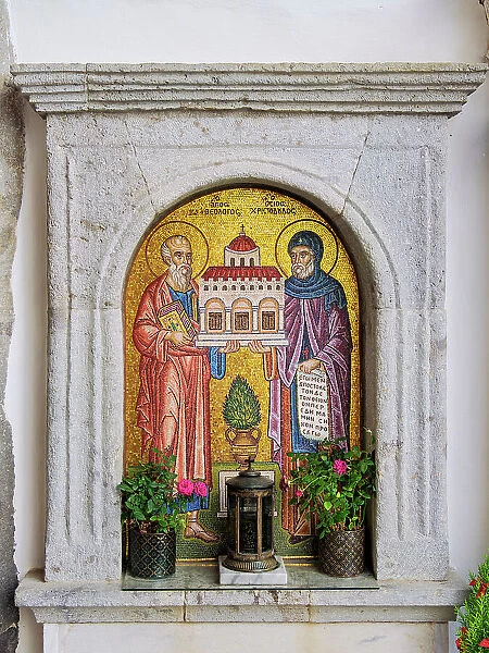 Monastery of Saint-John the Theologian, interior detail, Patmos Chora, Patmos Island, Dodecanese, Greece
