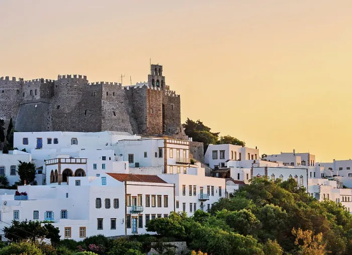 Framed Print : Monastery of Saint-John the Theologian at sunset, Patmos Chora, Patmos Island, Dodecanese, Greece Framed Print : Monastery of Saint-John the Theologian at sunset, Patmos Chora, Patmos Island, Dodecanese, Greece